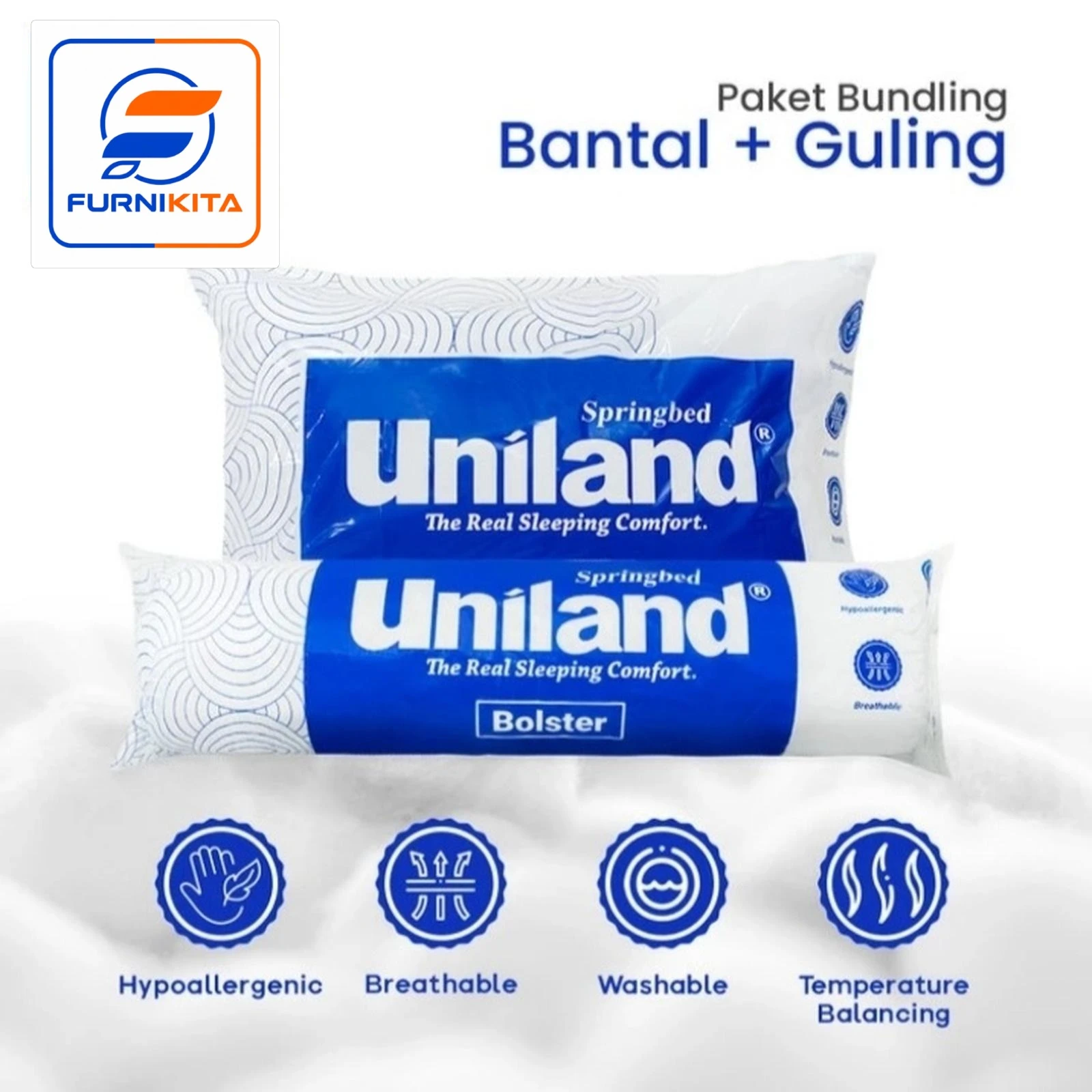 Bundling Uniland Bantal + Guling Dacron Silicon