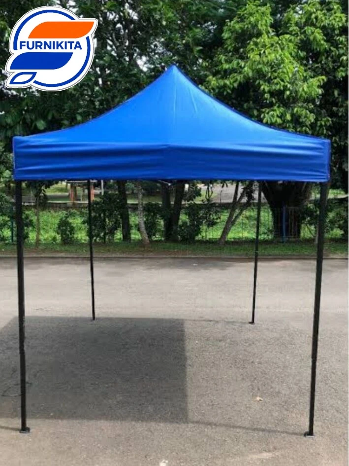 Tenda Lipat - Besi Hitam / Biru